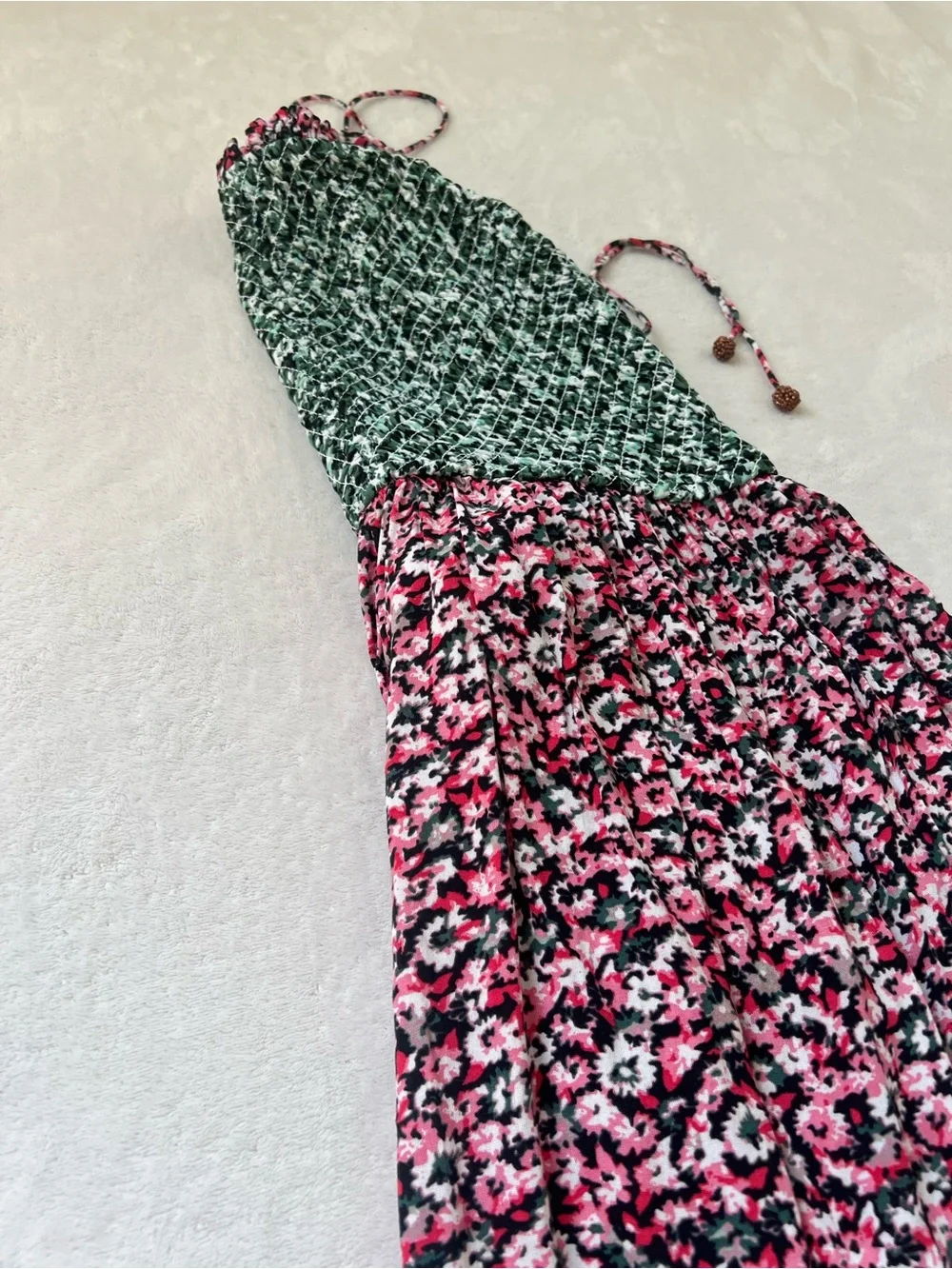 Free People Pink and Green Floral Backless Maxi Dress - Picture 11 of 15